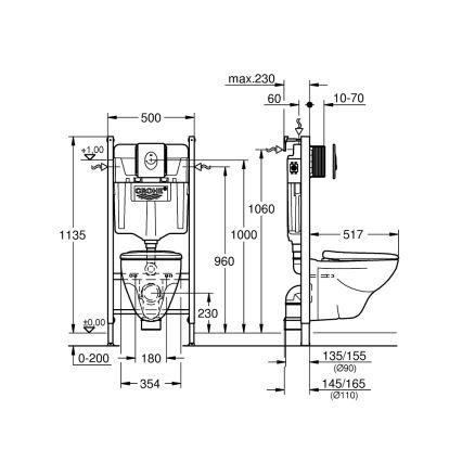 GROHE 39116000 - Set 4u1 s keramikom SOLIDO COMPACT 1,13 m