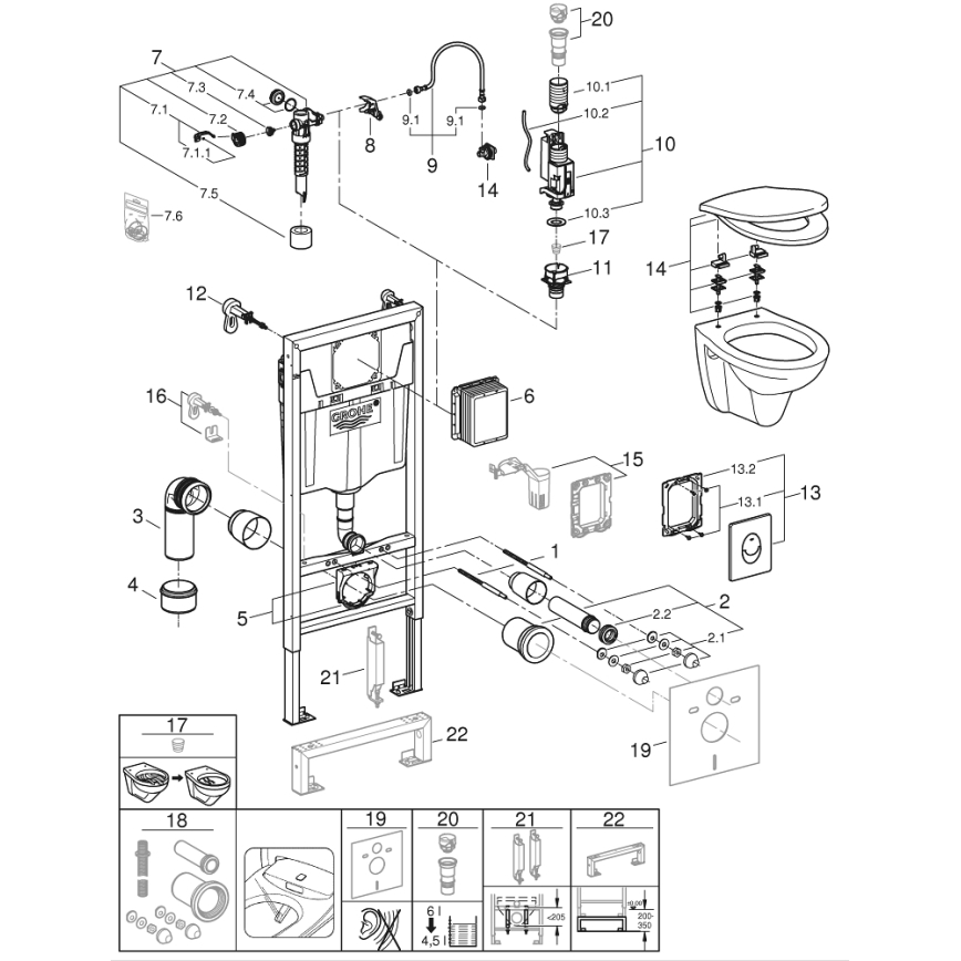 GROHE 39192000 - Komplet 4 u 1 SOLIDO 1,13 m duro-bijela