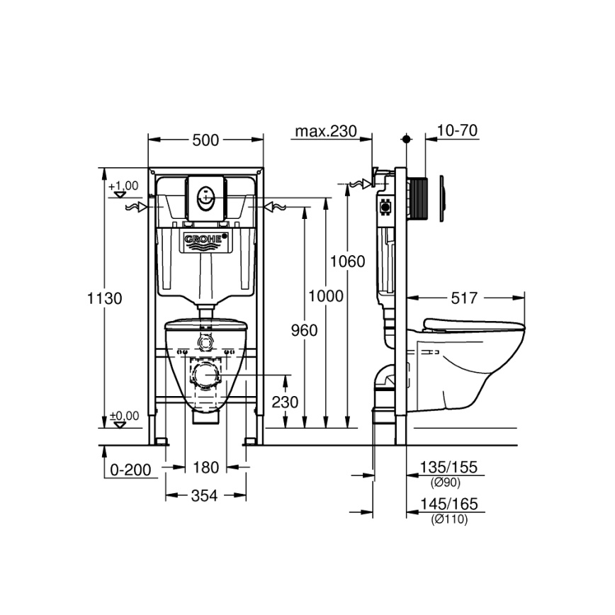 GROHE 39192000 - Komplet 4 u 1 SOLIDO 1,13 m duro-bijela
