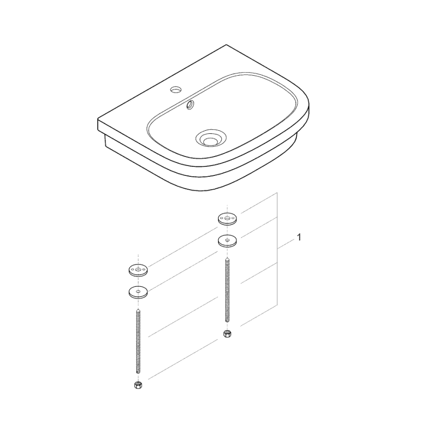 GROHE 39337000 - Umivaonik za ugradnju na radnu ploču EURO CERAMIC 600 × 480 mm keramika/bijela