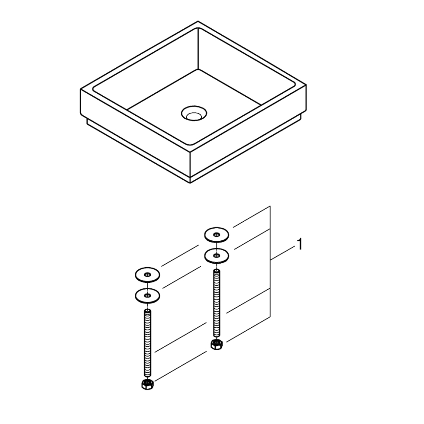 GROHE 3948100H - Umivaonik CUBE 500 × 470 mm keramika/bijela