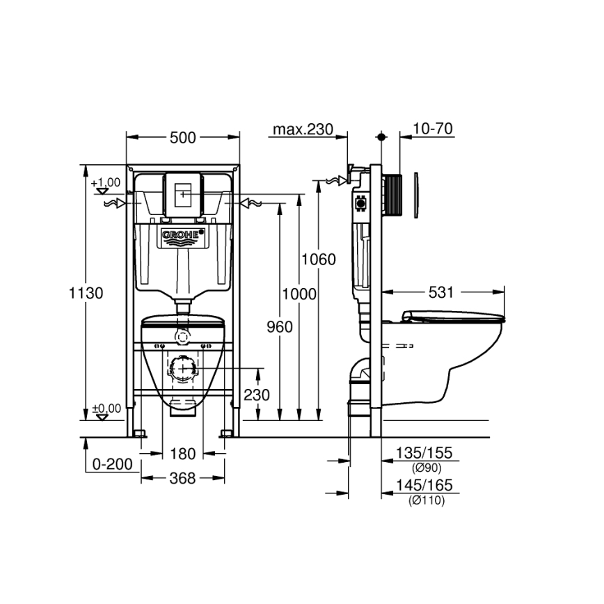 GROHE 39586000 - Set 5 u 1 SOLIDO 1,13 m keramika/bijela