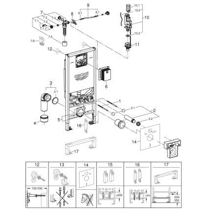 GROHE 39596000 - Modul za WC RAPID SLX 1130 mm bijela
