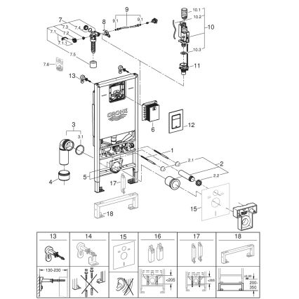 GROHE 39603000 - Komplet 3 u 1 WC RAPID SLX 1,13 m sjajni krom