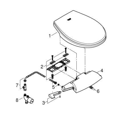 GROHE 39648SH0 - Ručno sjedište za bide BAU CERAMIC, čista bijela