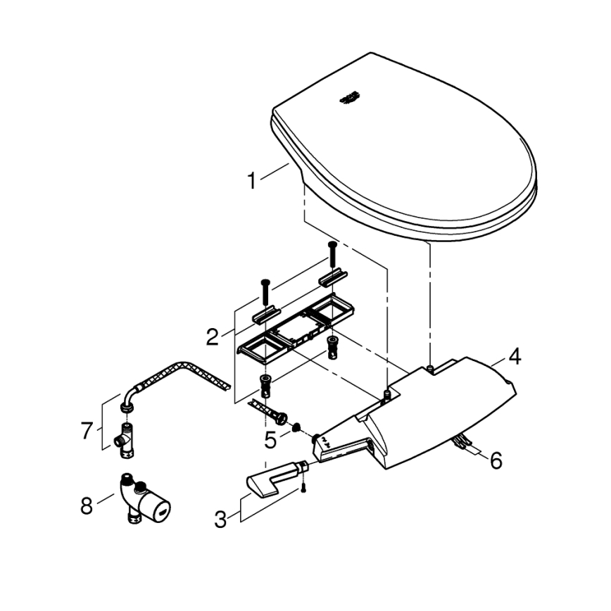 GROHE 39648SH0 - Ručno sjedište za bide BAU CERAMIC, čista bijela
