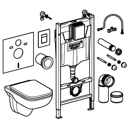 GROHE 39816000 - Set za WC SOLIDO COMPACT 1,13 m keramika/bijela