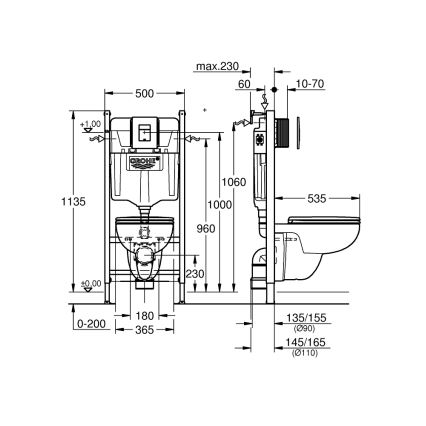 GROHE 39816000 - Set za WC SOLIDO COMPACT 1,13 m keramika/bijela
