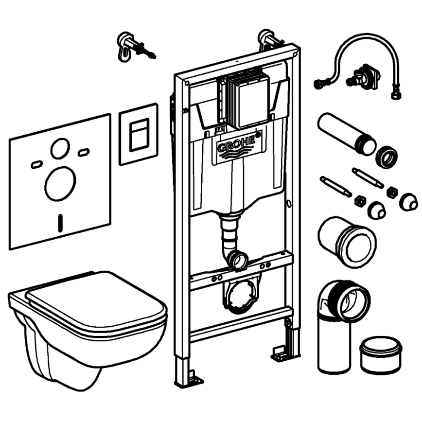 GROHE 39817000 - Set za WC SOLIDO 1,13 m keramika/bijela