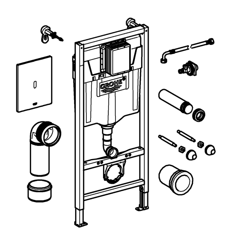 GROHE 39883000 - Predzidna instalacija SOLIDO 1,13 m sjajni krom
