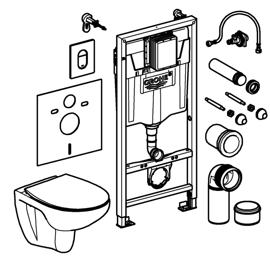 GROHE 39902000 - WC školjka SOLIDO 230 x 500 x 1130 keramika/bijela