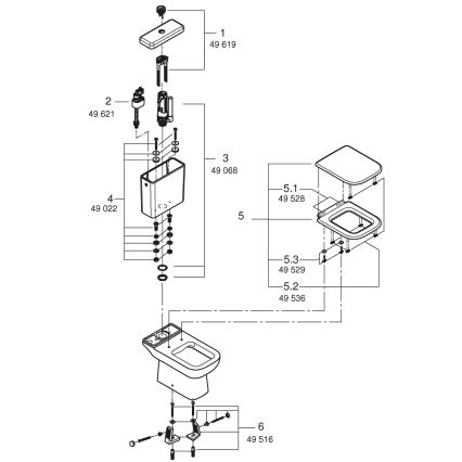 GROHE 39951000 - kombinirani WC START EDGE 384 × 668 mm keramika/bijela