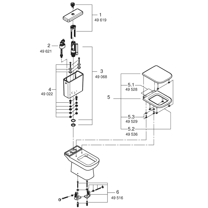 GROHE 39951000 - kombinirani WC START EDGE 384 × 668 mm keramika/bijela