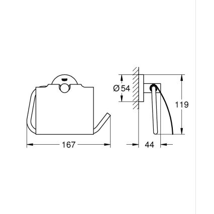 GROHE 40367001 - Držač toaletnog papira ESSENTIALS 167 x 119 mm sjajni krom