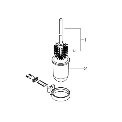 GROHE 40513AL1 - Komplet za čišćenje WC-a ESSENTIALS CUBE, grafit