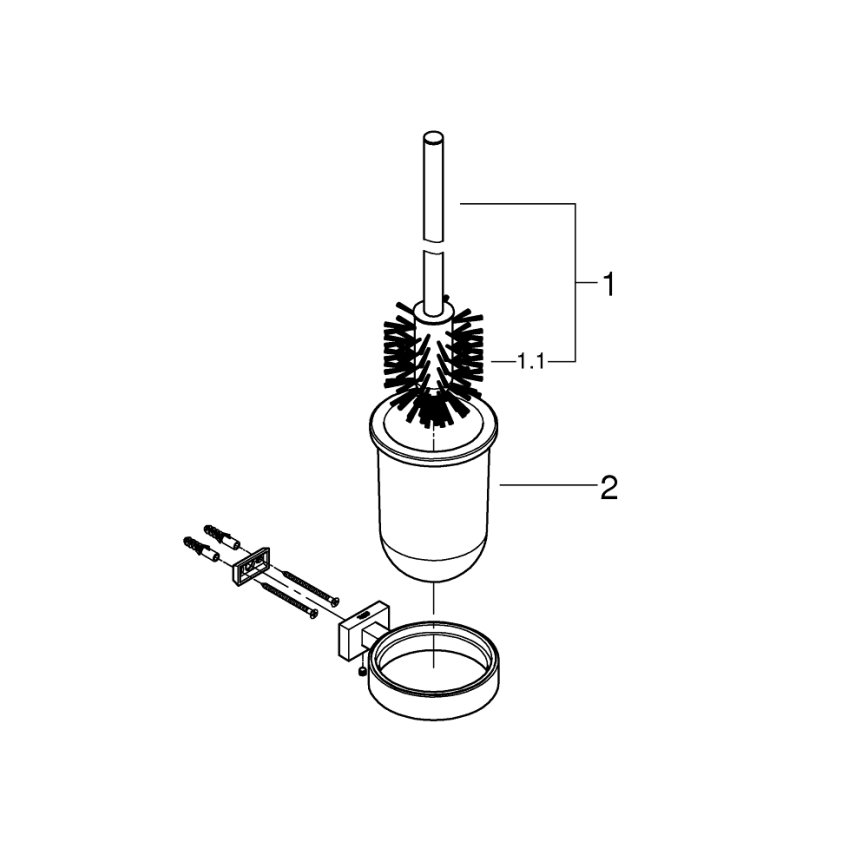 GROHE 40513DC1 - Set za čišćenje WC-a ESSENTIALS CUBE od nehrđajućeg čelika