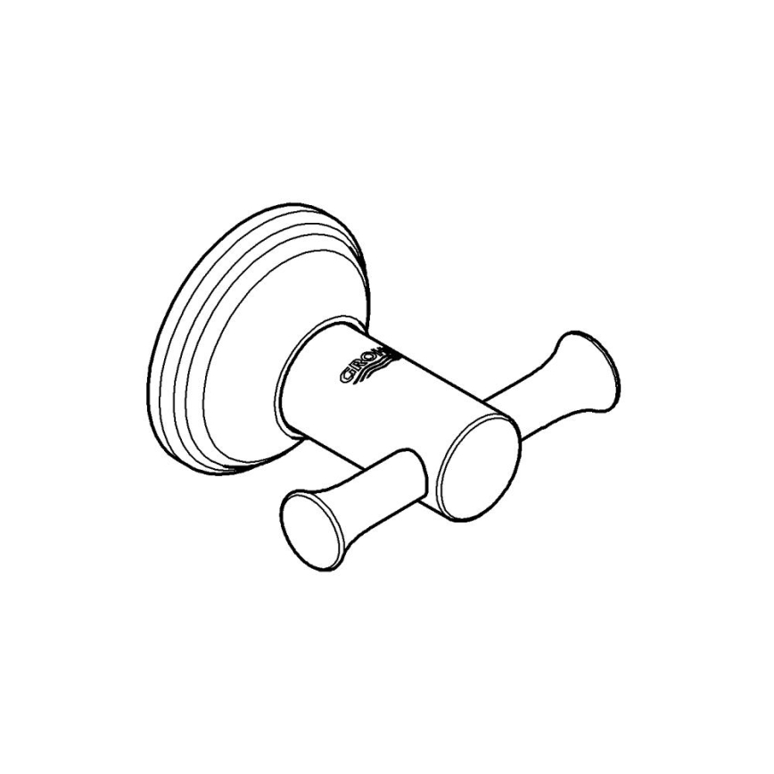 GROHE 40656001 - Kuka za kupaonski ogrtač ESSENTIALS AUTHENTIC, sjajni krom