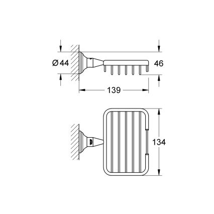 GROHE 40659001 - Kutna polica ESSENTIALS AUTHENTIC sjajni krom