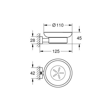 GROHE 40754001 - Posudica za sapun ESSENTIALS CUBE, sjajni krom