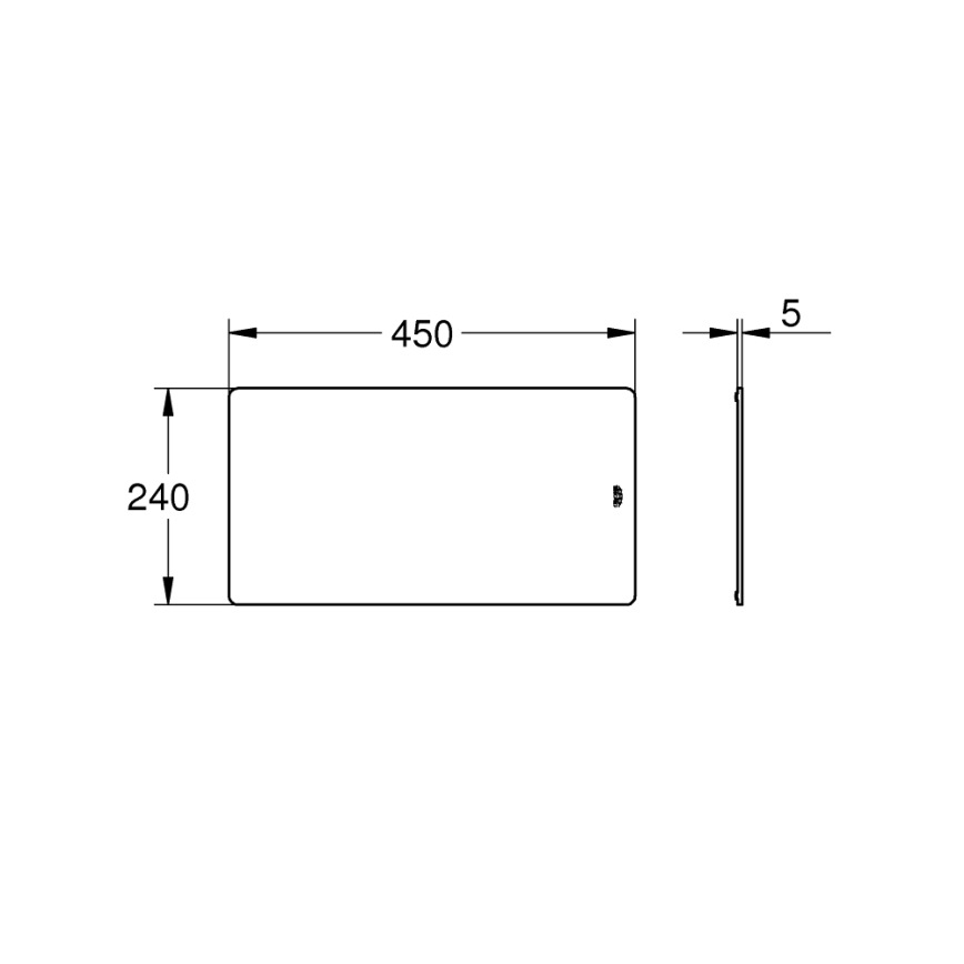 GROHE 40786K00 - Staklena daska 450 × 240 × 19 mm crna