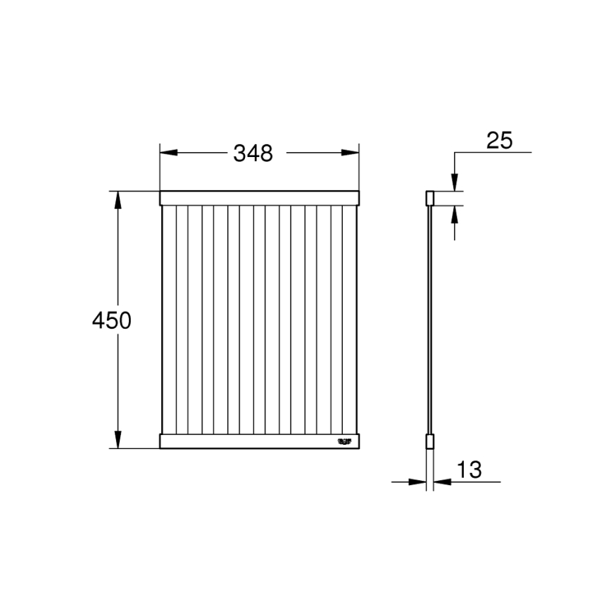 GROHE 40856SD0 - Ocjeđivač 450 × 348 mm, brušeni nehrđajući čelik