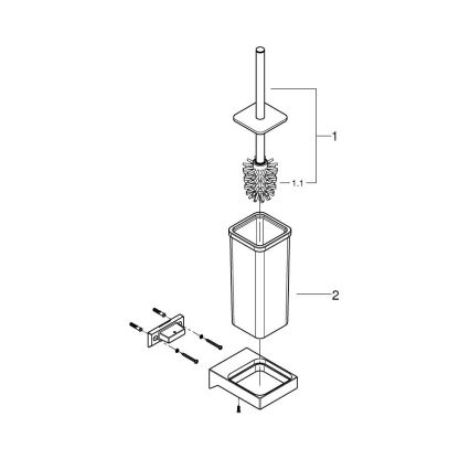 GROHE 40857000 - Set za čišćenje WC-a SELECTION CUBE, polirani krom