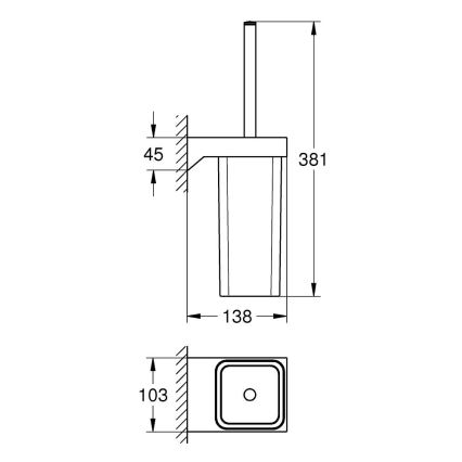 GROHE 40857000 - Set za čišćenje WC-a SELECTION CUBE, polirani krom