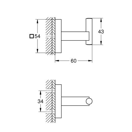 GROHE 40961000 - Kuka za kupaonski ogrtač START CUBE sjajni krom