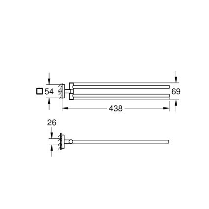 GROHE 40976000 - Držač ručnika START CUBE 438 mm polirani krom