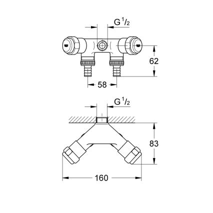 GROHE 41020000 - Dvostruki ventil EGGEMANN 12” sjajni krom