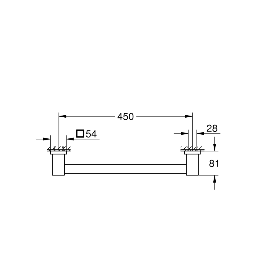 GROHE 41095000 - Rukohvat za kadu START CUBE 504 mm polirani krom