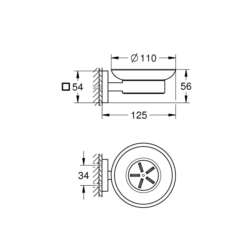 GROHE 41096000 - Posudica za sapun START CUBE 110 × 56 × 125 mm sjajni krom