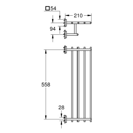 GROHE 41099000 - Višenamjenski držač ručnika START CUBE 600 mm polirani krom