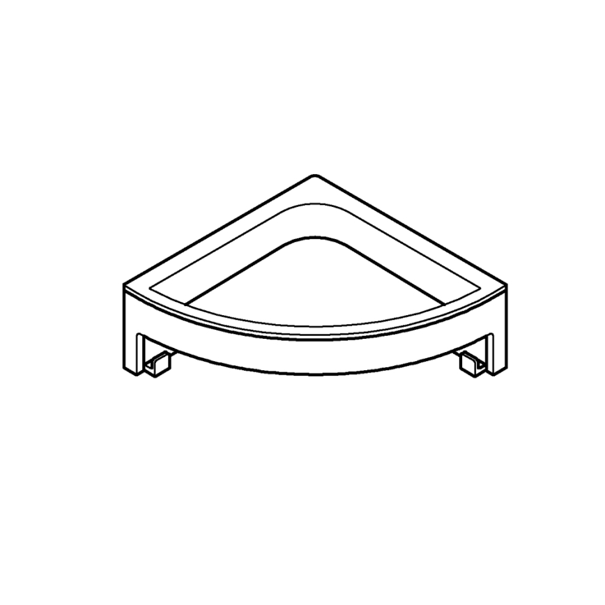 GROHE 411062430 - Kutna polica za tuš ESSENTIALS 250 × 250 mm crna