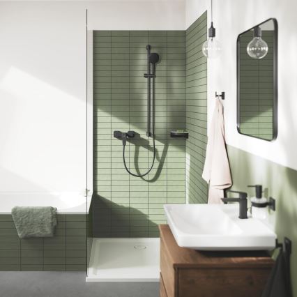 GROHE 411062430 - Kutna polica za tuš ESSENTIALS 250 × 250 mm crna