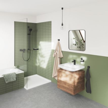 GROHE 411062430 - Kutna polica za tuš ESSENTIALS 250 × 250 mm crna