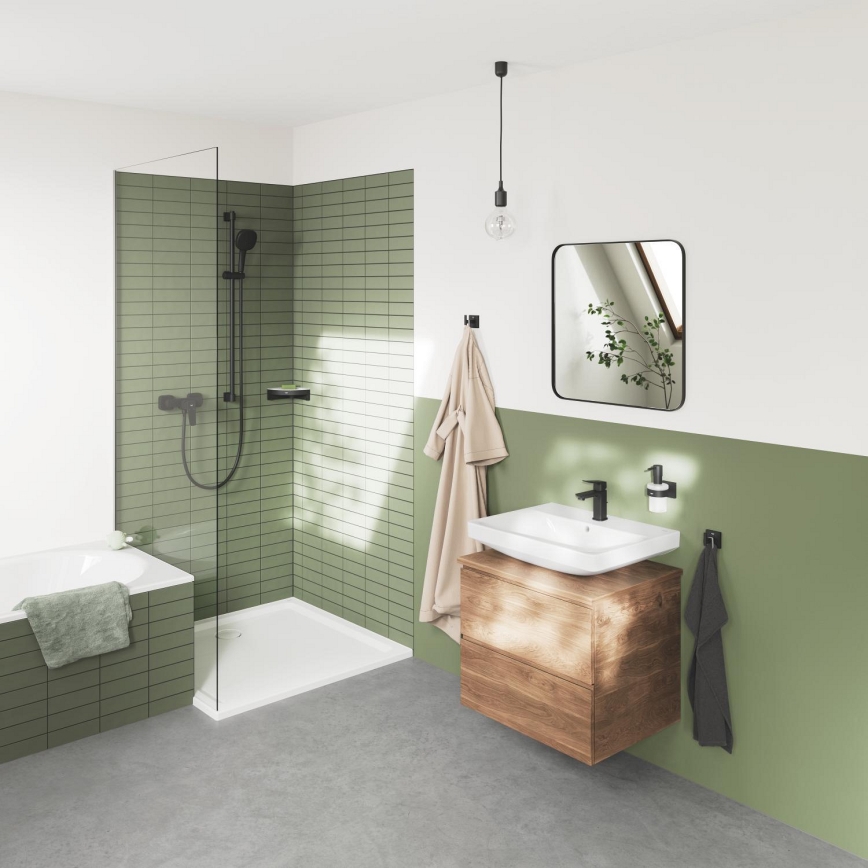 GROHE 411062430 - Kutna polica za tuš ESSENTIALS 250 × 250 mm crna