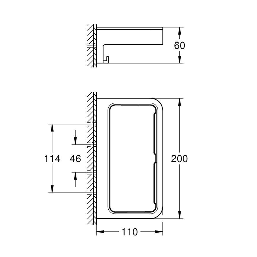 GROHE 41107DC0 - Polica za tuš START CUBE 200 mm, nehrđajući čelik