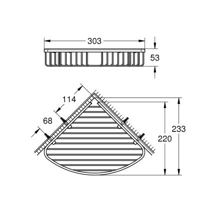 GROHE 41172000 - Kutna polica QUICKFIX START COSMOPOLITAN 30,3 × 5,3 cm krom