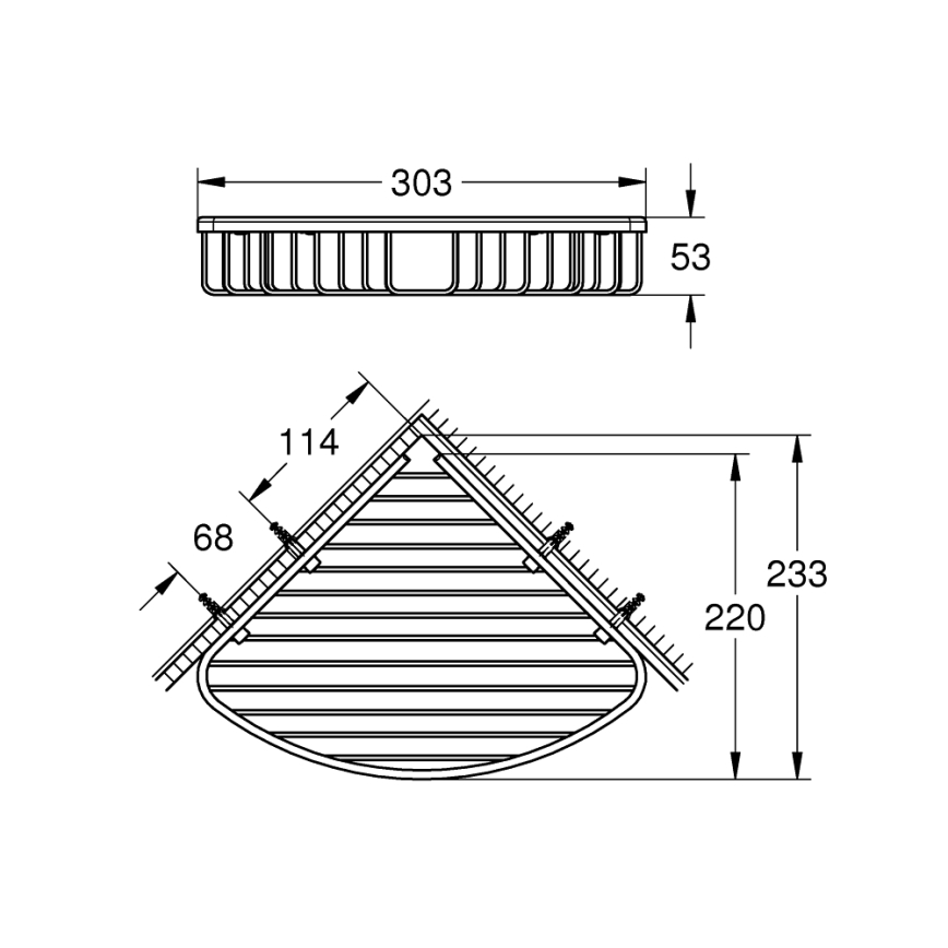 GROHE 41172000 - Kutna polica QUICKFIX START COSMOPOLITAN 30,3 × 5,3 cm krom