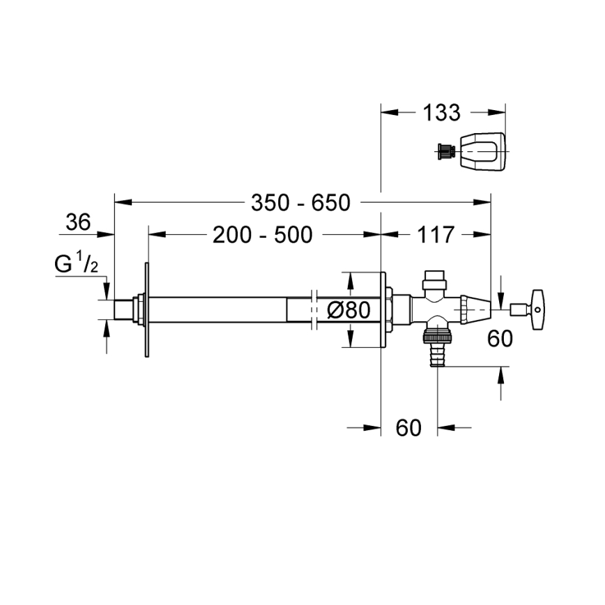 GROHE 41208000 - Vanjska zidna slavina EUROTEC DN 15 sjajni krom