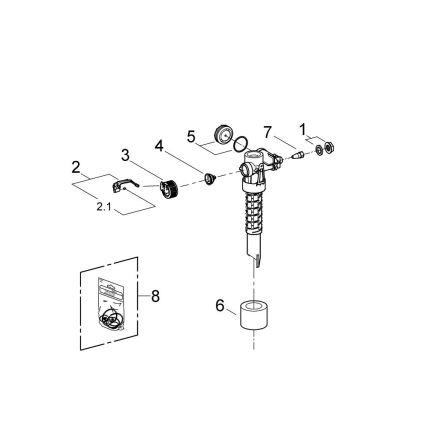GROHE 43537000 - Bijeli ventil za punjenje