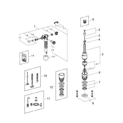 GROHE 43907PI0 - Zamjenski komplet za keramičke vodokotliće
