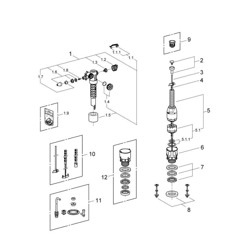 GROHE 43907PI0 - Zamjenski komplet za keramičke vodokotliće