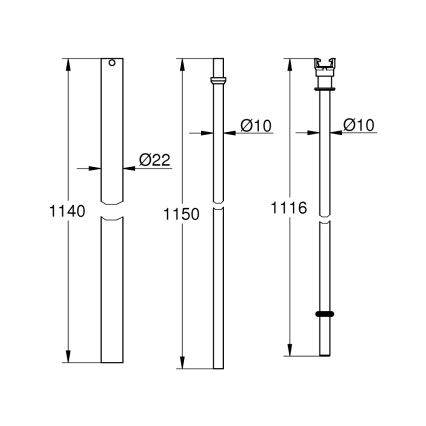 GROHE 48053000 - Produžna cijev za tuš za naknadnu ugradnju, duža za 15 cm, sjajni krom