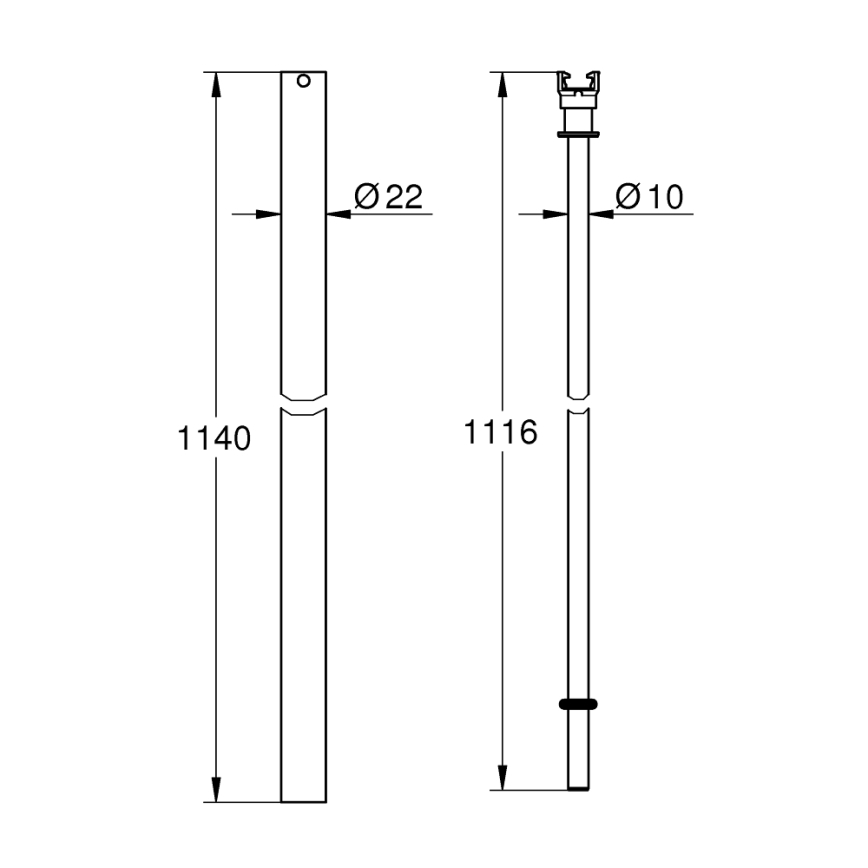 GROHE 48514000 - Tuš cijev za naknadnu ugradnju, sjajni krom