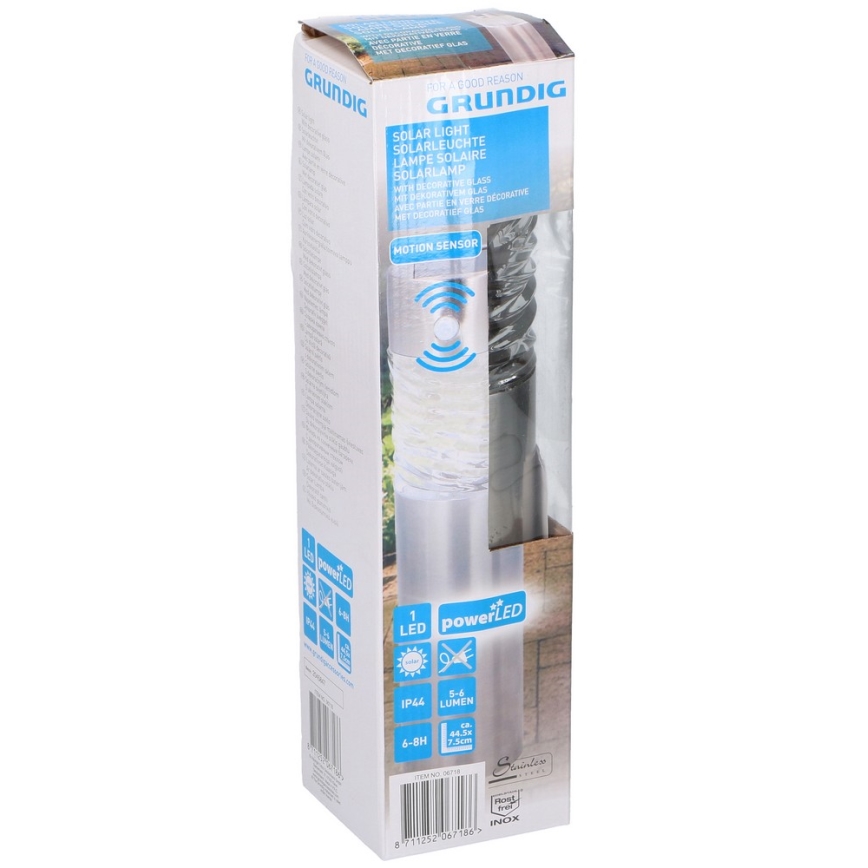 Grundig 14 - LED Solarna lampa sa senzorom za pokret i dan/noć LED 1xAAA 600 mAh IP44