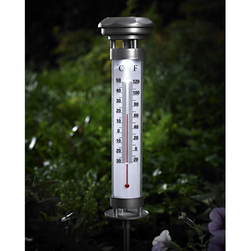 Grundig 89640 - LED solarna svjetiljka s termometrom LED/1,2V 600 mAh IP44