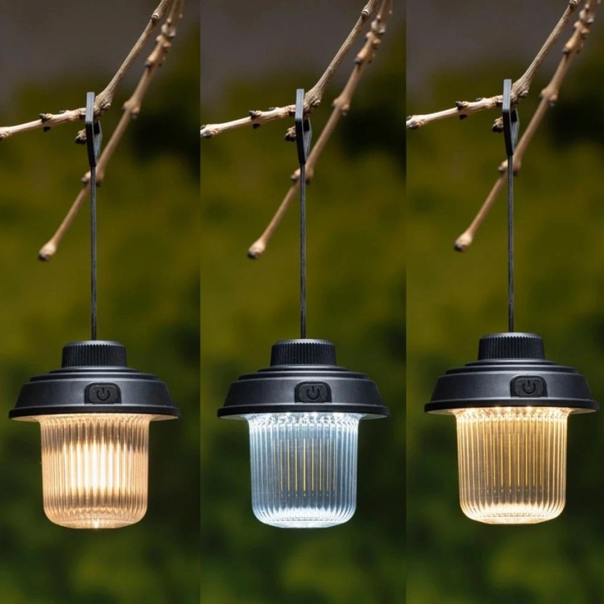 Grundig - LED kamperska svjetiljka LED/3xAA 3000/4500/6000K IP44 crna