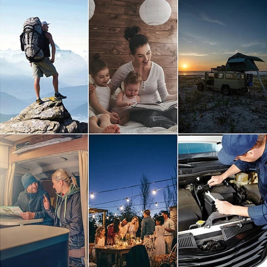 Grundig - LED kamperska svjetiljka LED/3xAA 3000/4500/6000K IP44 crna